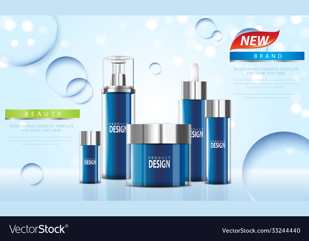 Cosmetic product poster bottle package design