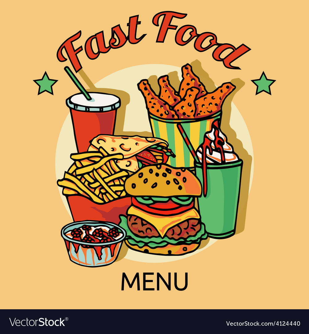 Fast food chain menu poster