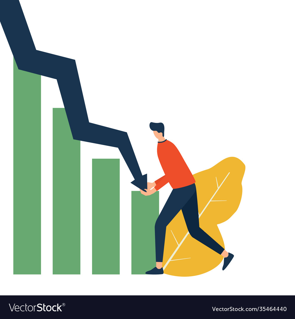 Financial Crisis Concept Flat Royalty Free Vector Image