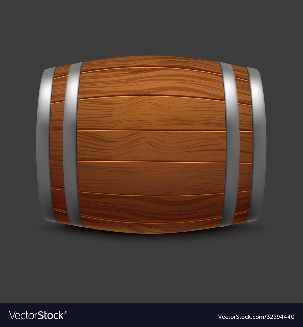 Realistic 3d detailed wooden barrel