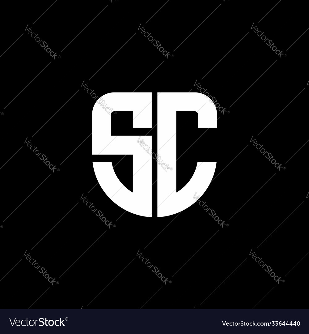 Sc logo monogram with circular shape shield Vector Image