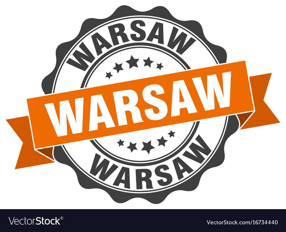 Warsaw round ribbon seal Royalty Free Vector Image