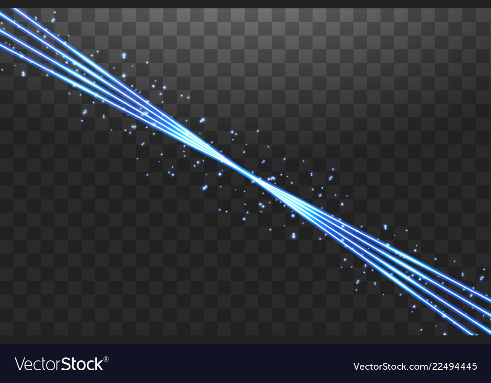 Blue neon lines with light effects isolated