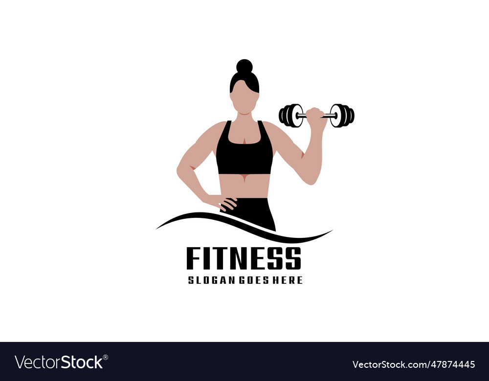 Fitness logo design template for gym Royalty Free Vector