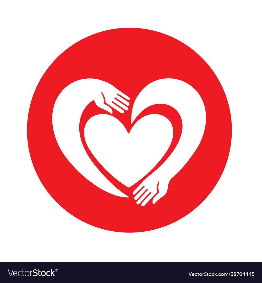 Hands in form heart logo design