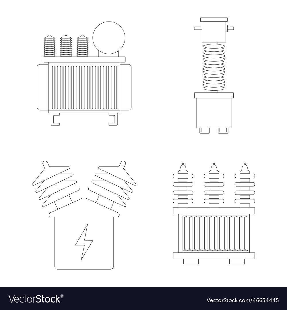 High Voltage Electrical Transformer Icon Vector Image 0919