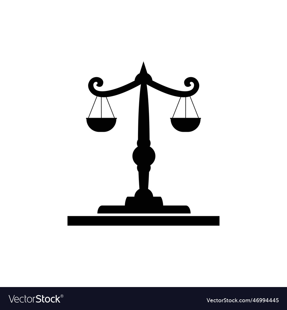 Icon of scales of law and justice for weight of Vector Image