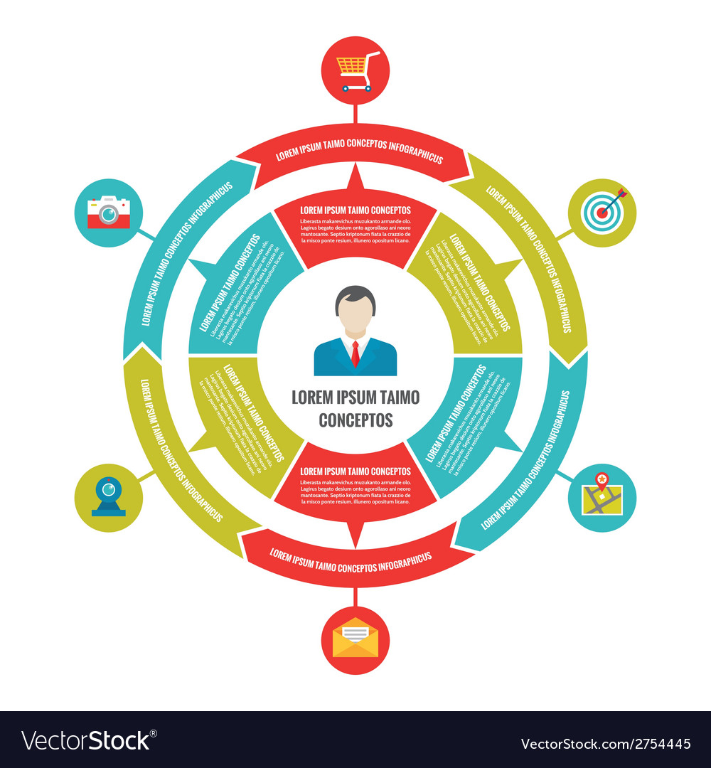 Infographic business circle concept with icons