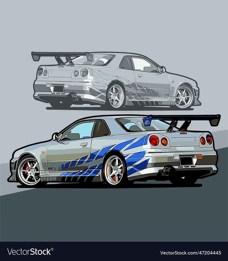 Jdm car template for design needs Royalty Free Vector Image