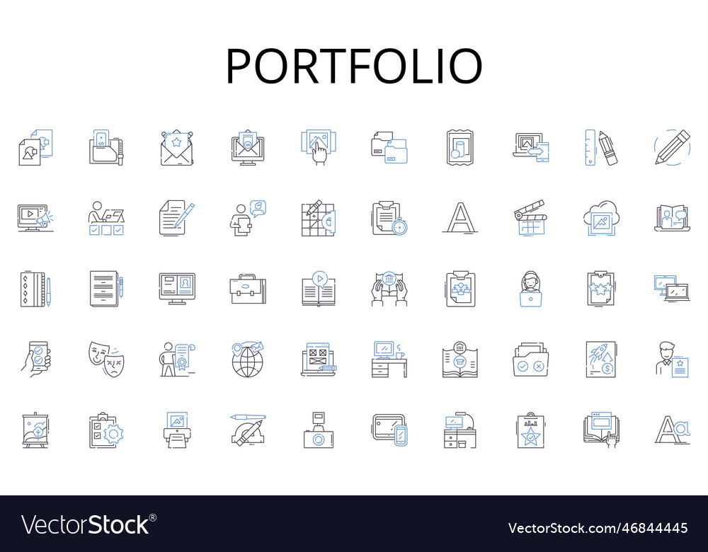 Portfolio line icons collection modern