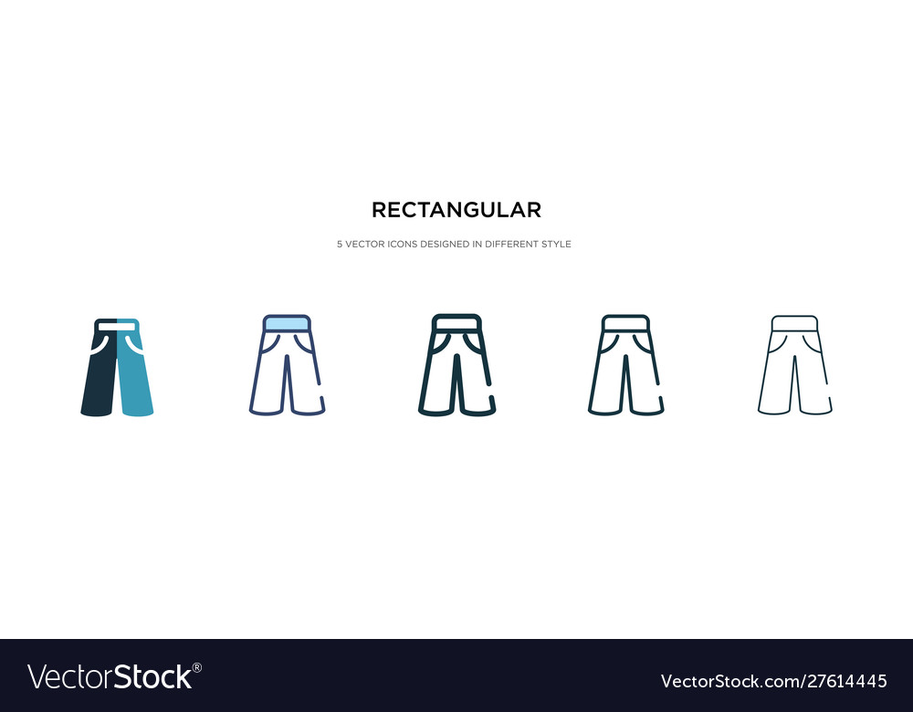 Rectangular icon in different style two colored vector image Rectangular icon in different style two colored