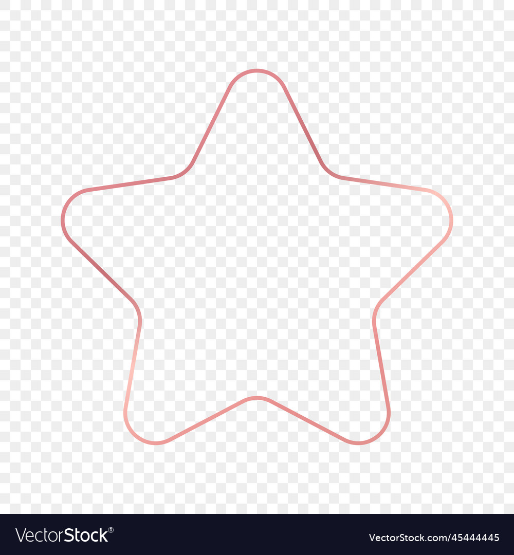 Rose Gold Glowing Rounded Star Shape Frame Vector Image