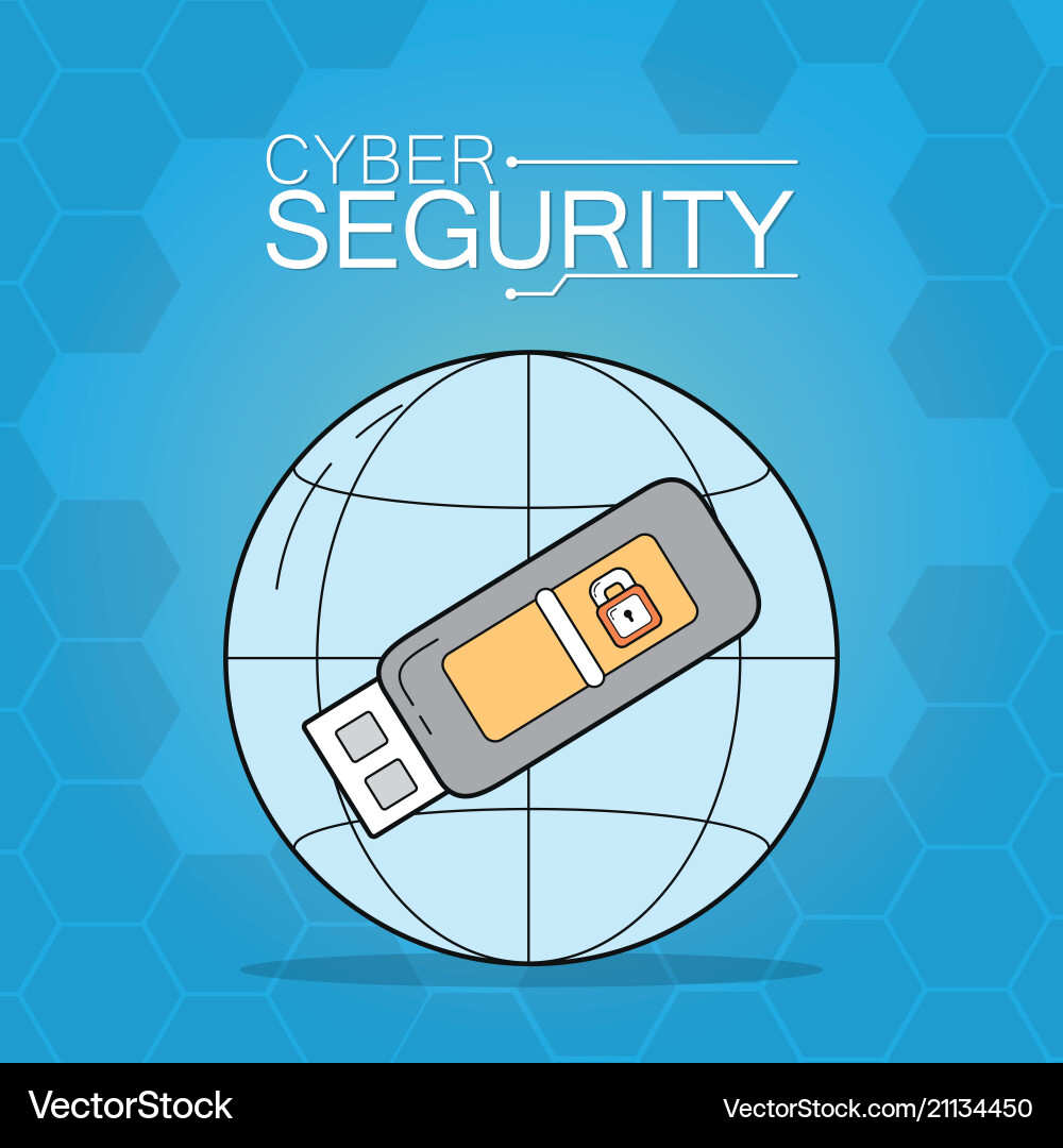 Cyber security technology Royalty Free Vector Image
