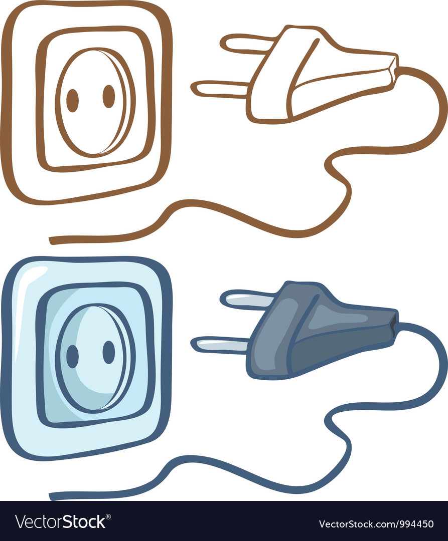 Electrical plug and socket Royalty Free Vector Image