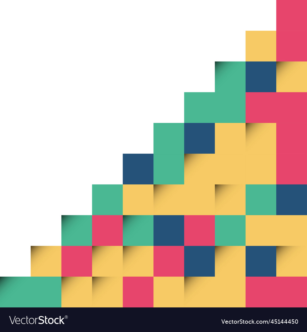 Green and yellow abstract squares background Vector Image