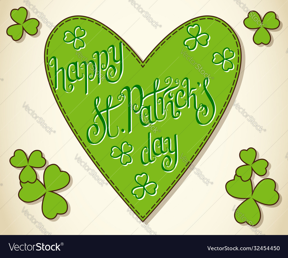 Hand written st patricks day greeting card