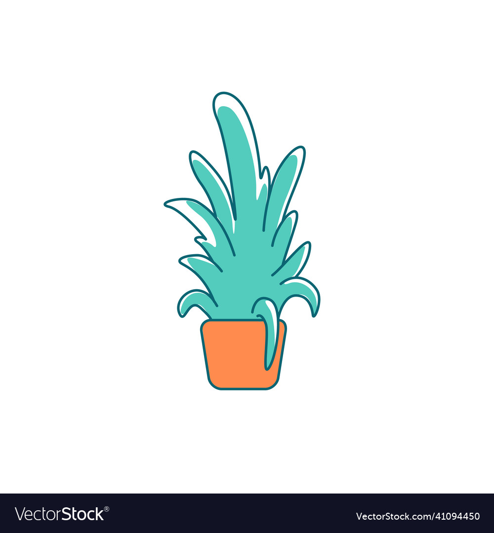 Indoor plant flat color object