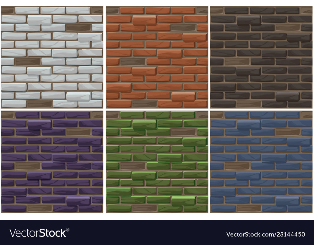 Old brick wall seamless background set