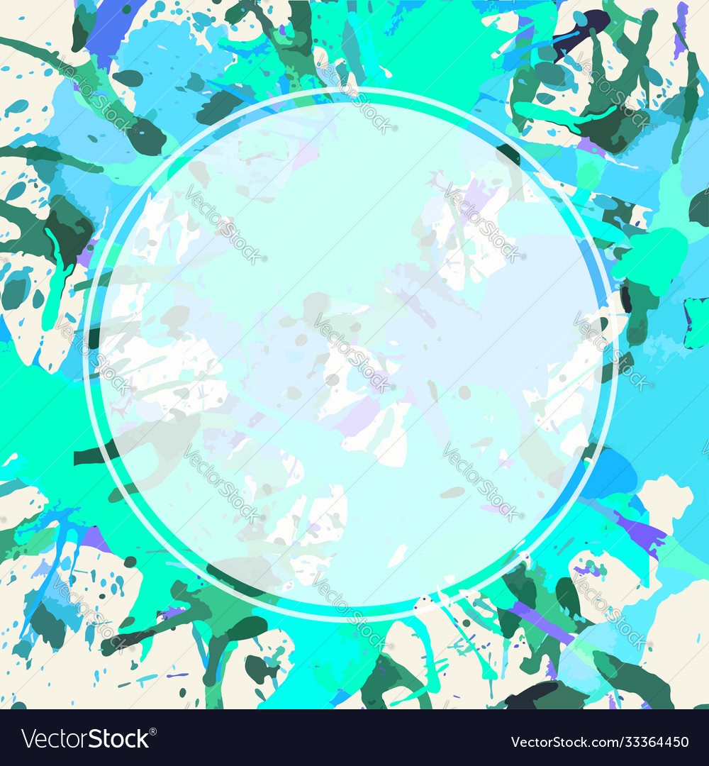 White circle over artistic paint splashes vector image White circle over artistic paint splashes