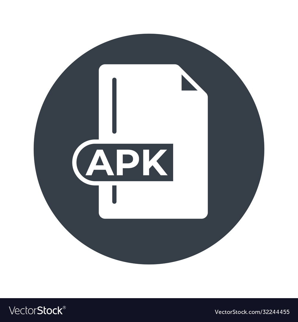 Apk file format icon extension filled Royalty Free Vector