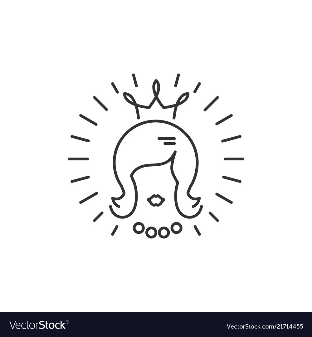 Beauty salon icon queen logo hairdressing vector image Beauty salon icon queen logo hairdressing