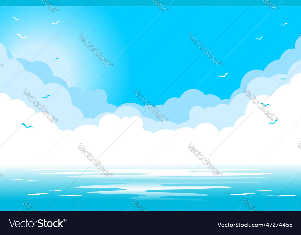 Blue sky over sea Royalty Free Vector Image - VectorStock