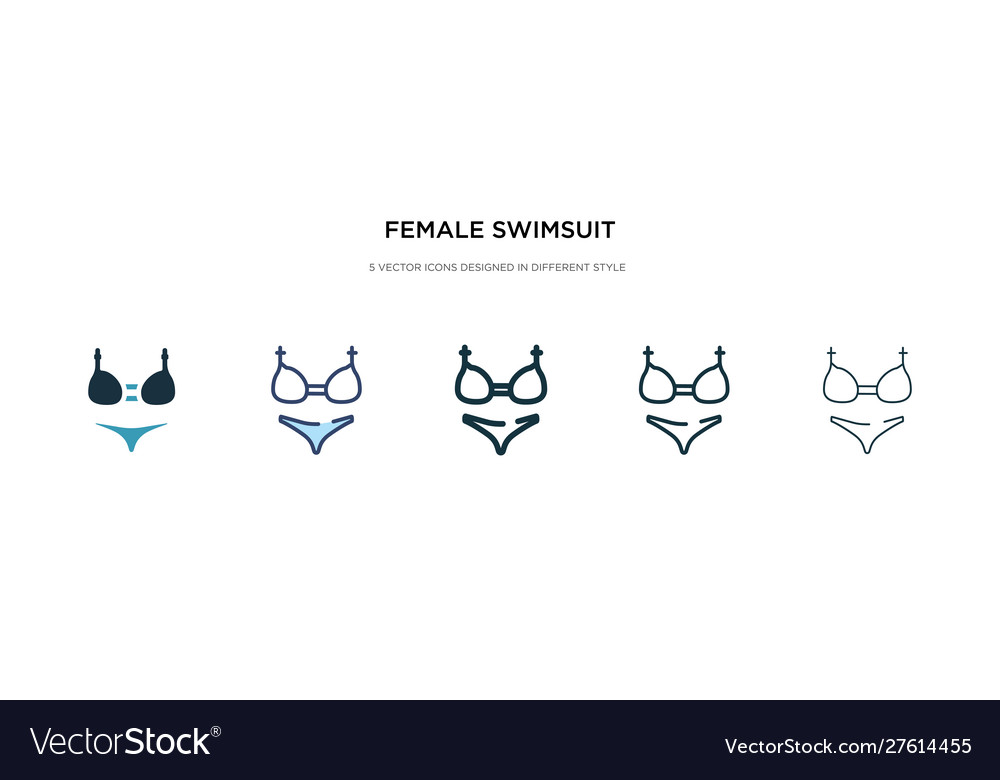 Female swimsuit icon in different style two