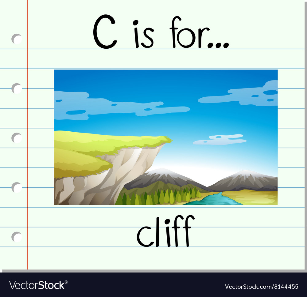 Flashcard letter c is for cliff Royalty Free Vector Image