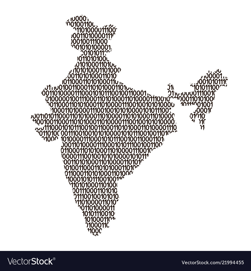 India map abstract schematic from black ones vector image India map abstract schematic from black ones