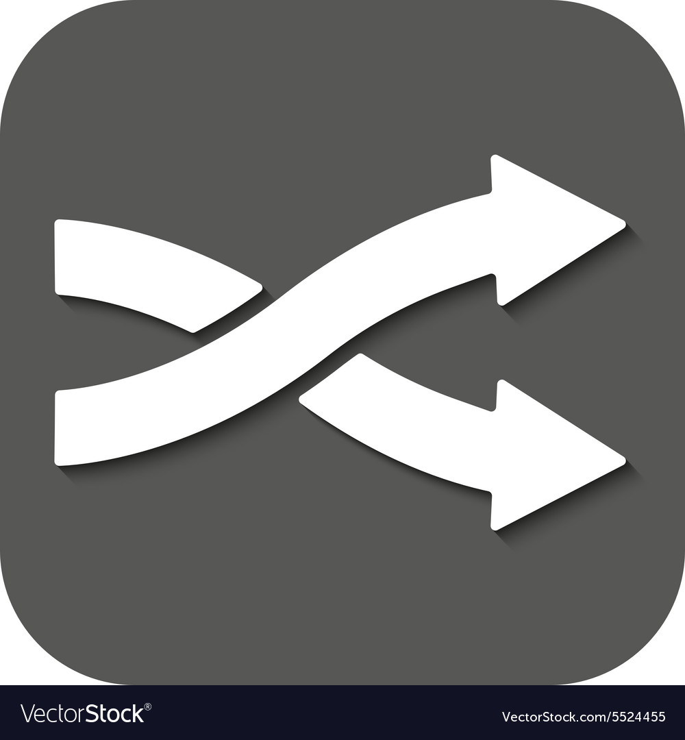 Intersecting arrows icon exchange and turn