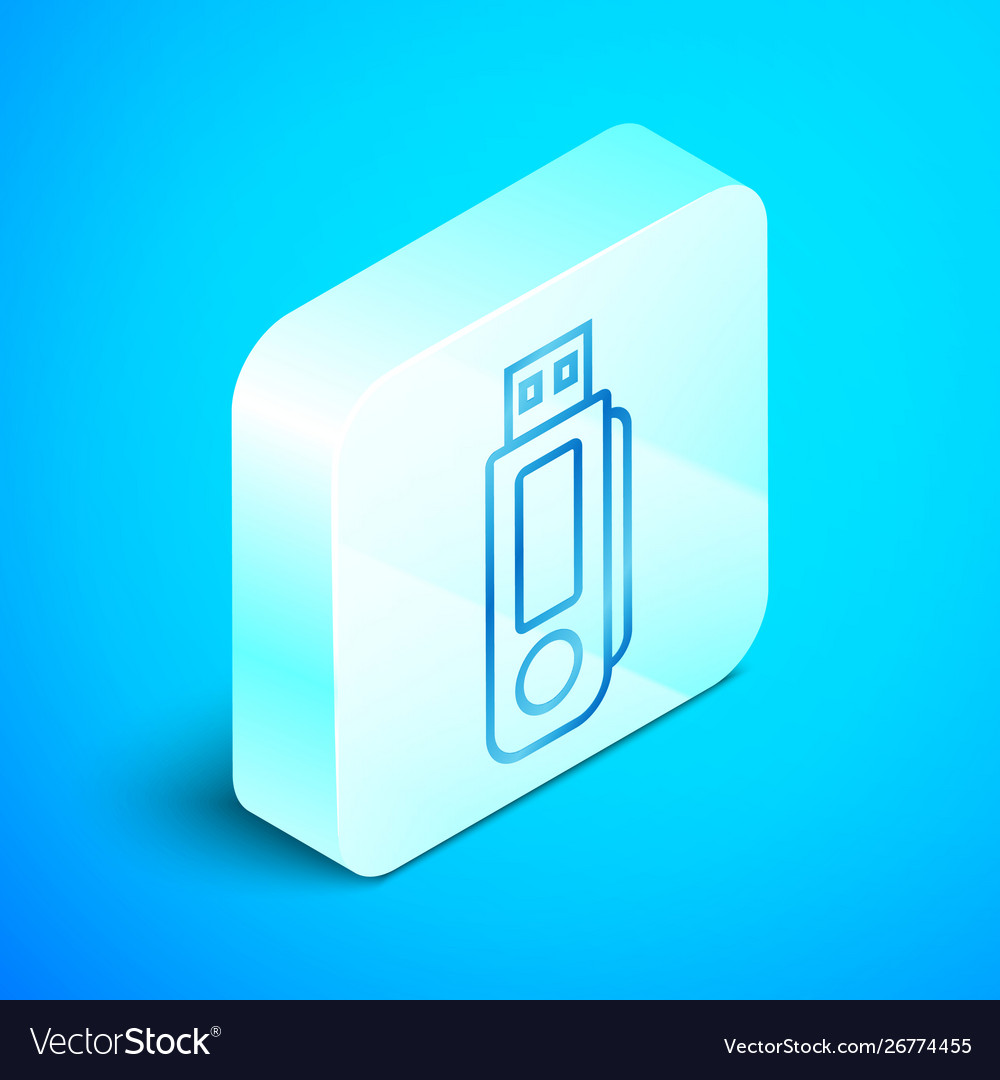 Isometric line usb flash drive icon isolated Vector Image