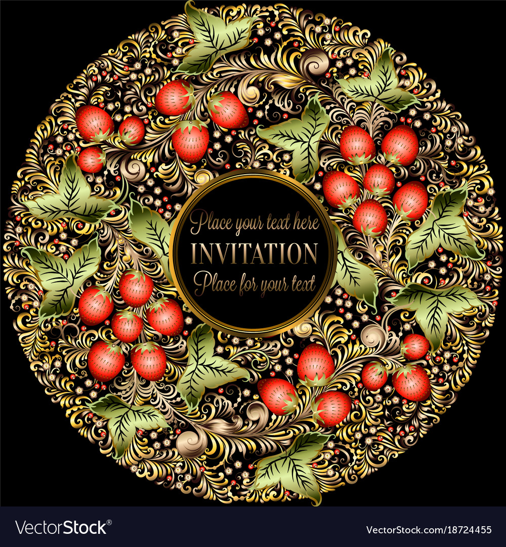 khokhloma traditional russian design elements vector image
