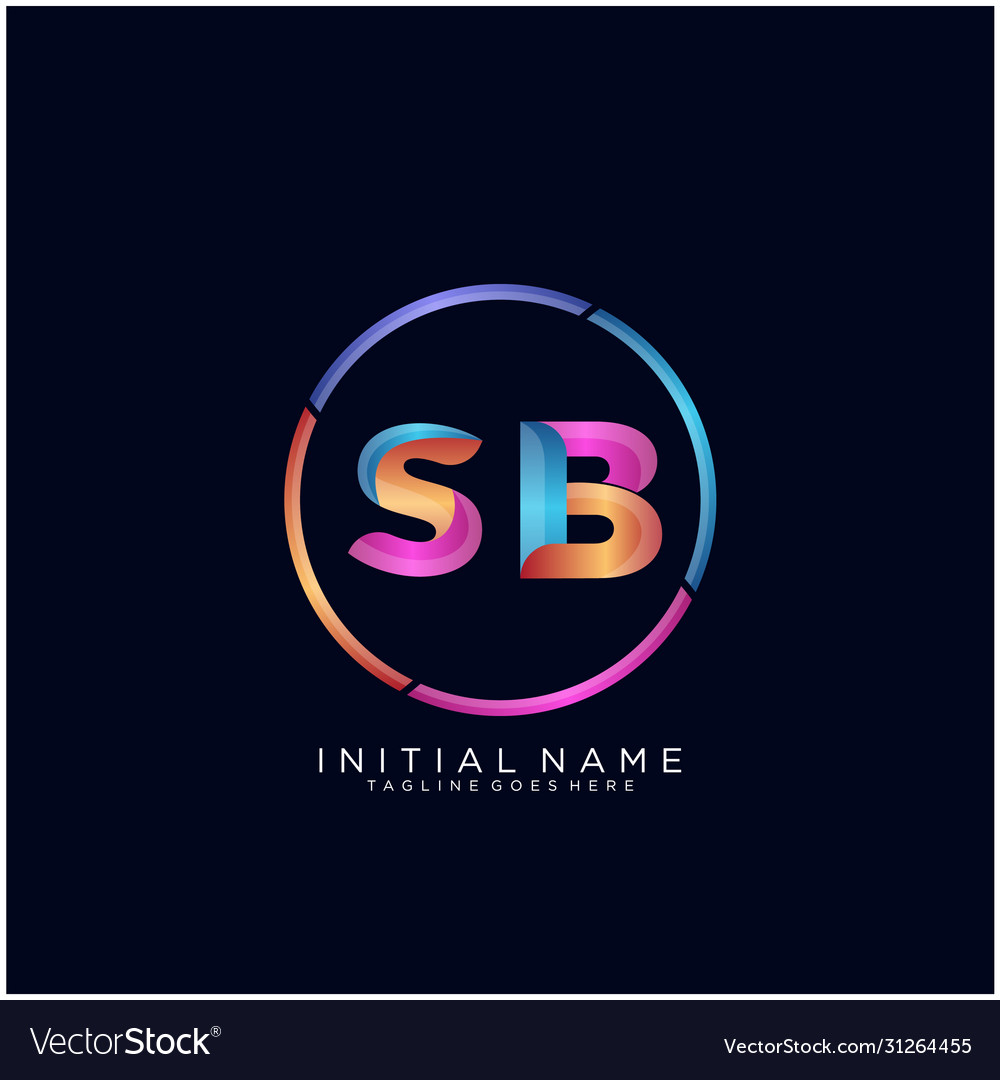 Sb letter logo icon design template elements