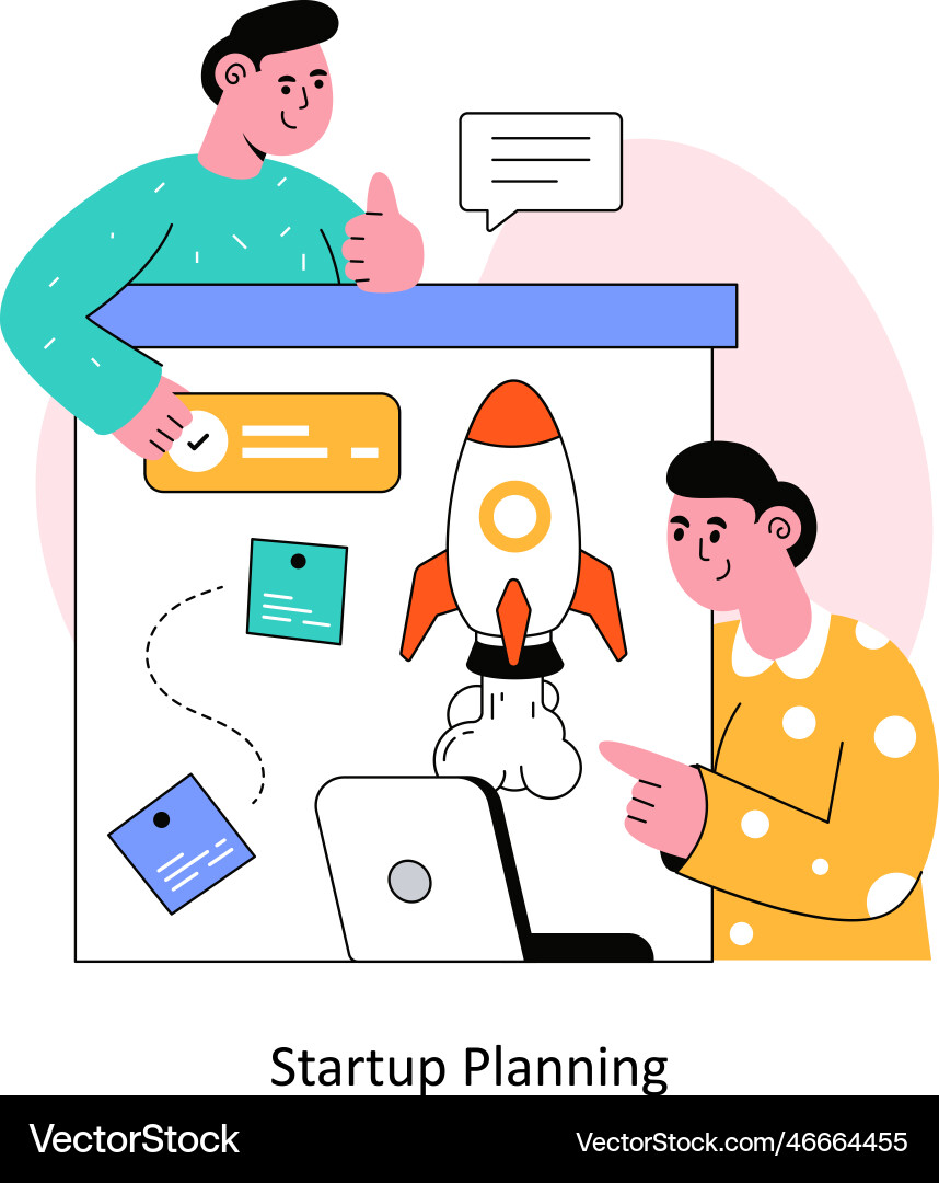 Startup planning flat style design Royalty Free Vector Image