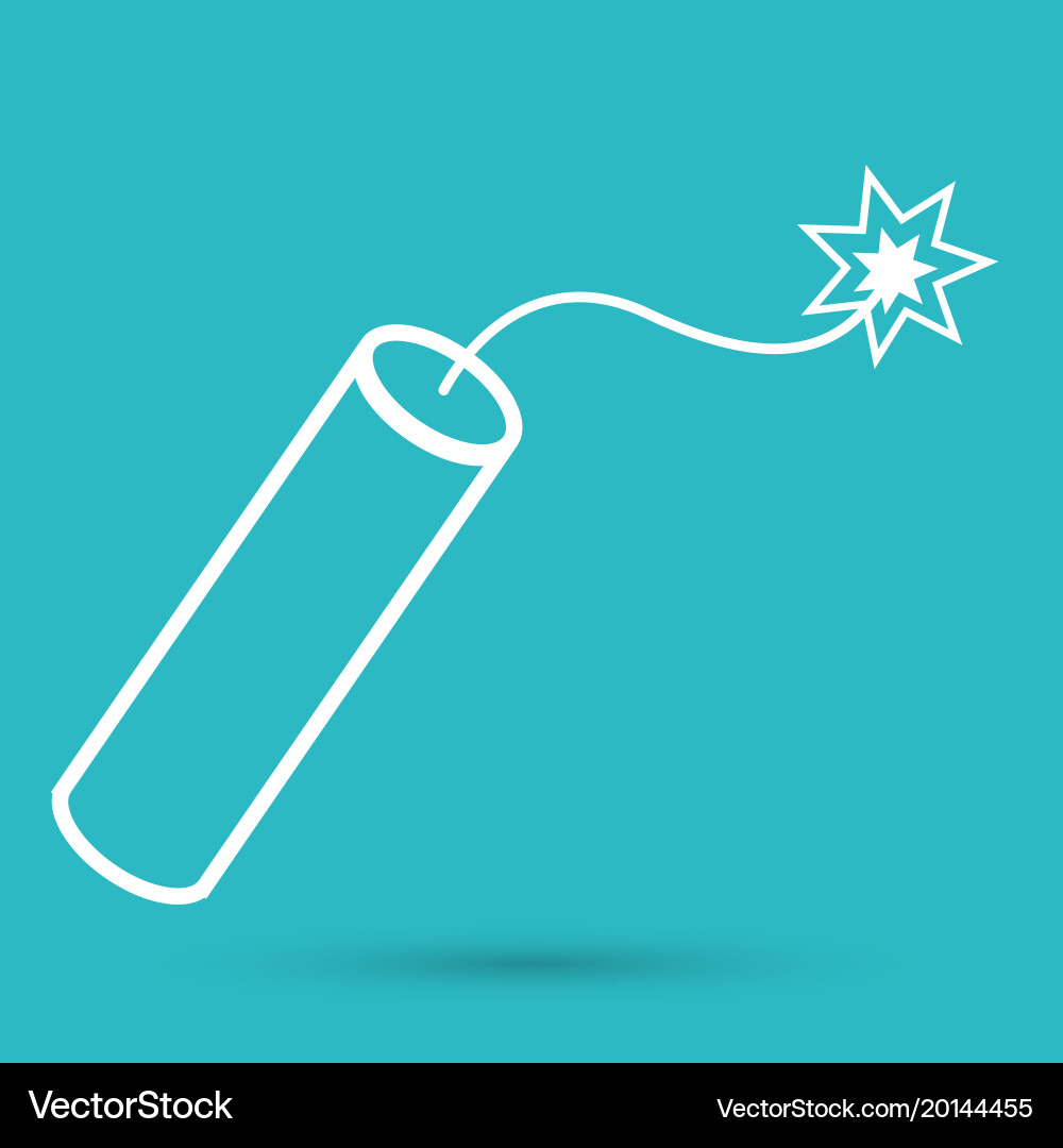 Tnt dynamite bomb with burning fuse Royalty Free Vector