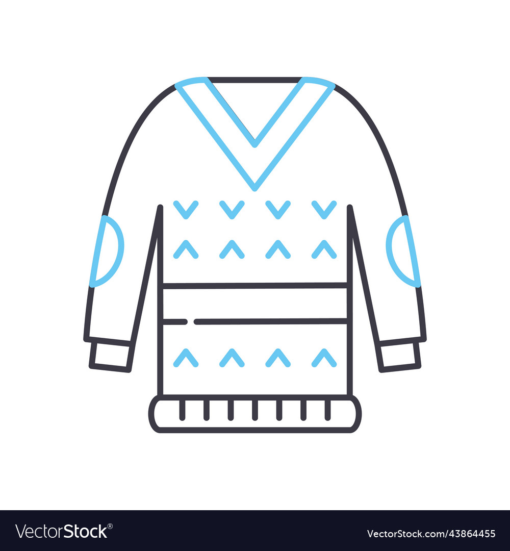 Wool jacket line icon outline symbol