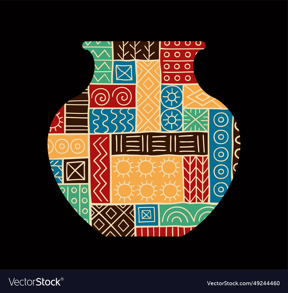 Africa pattern at vase concept