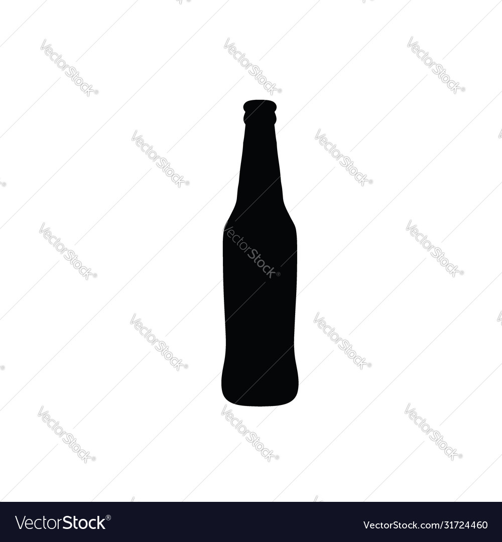 Beer bottle icon silhouette