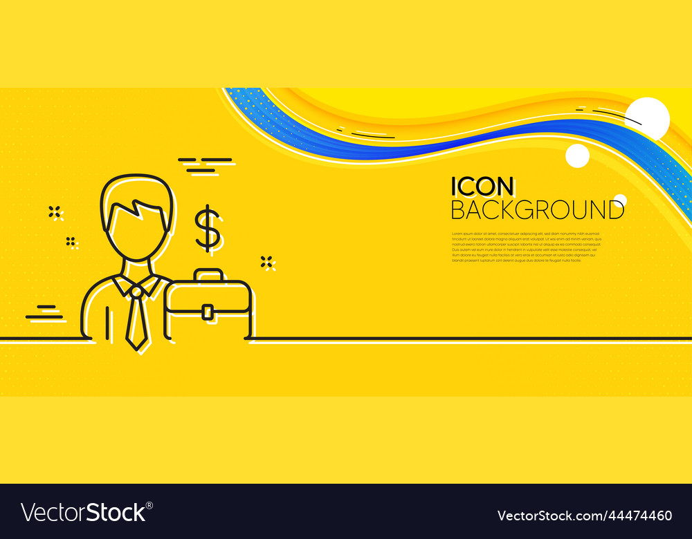 Businessman with case line icon minimal