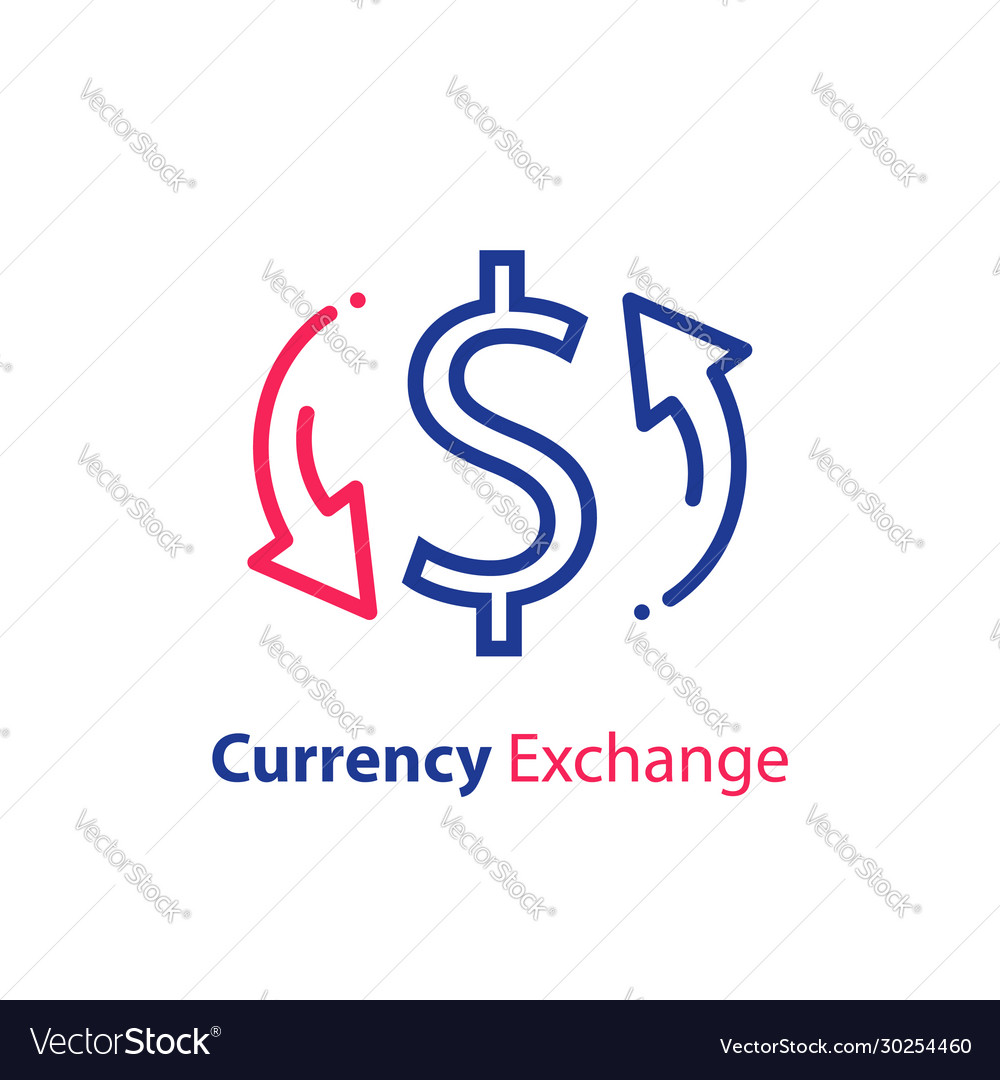 Currency Exchange Dollar Sign And Circle Arrow Vector Image