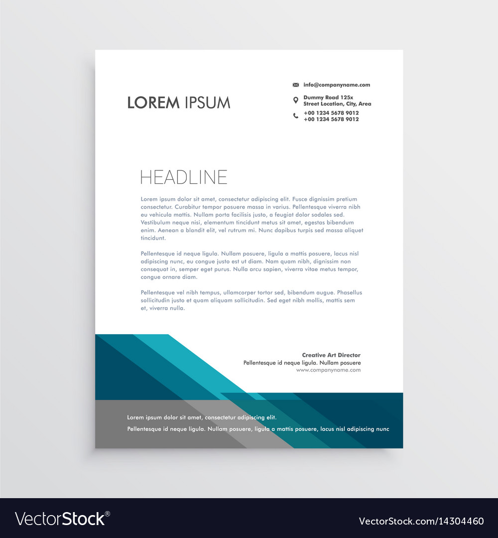 Elegant letterhead design template with blue Vector Image