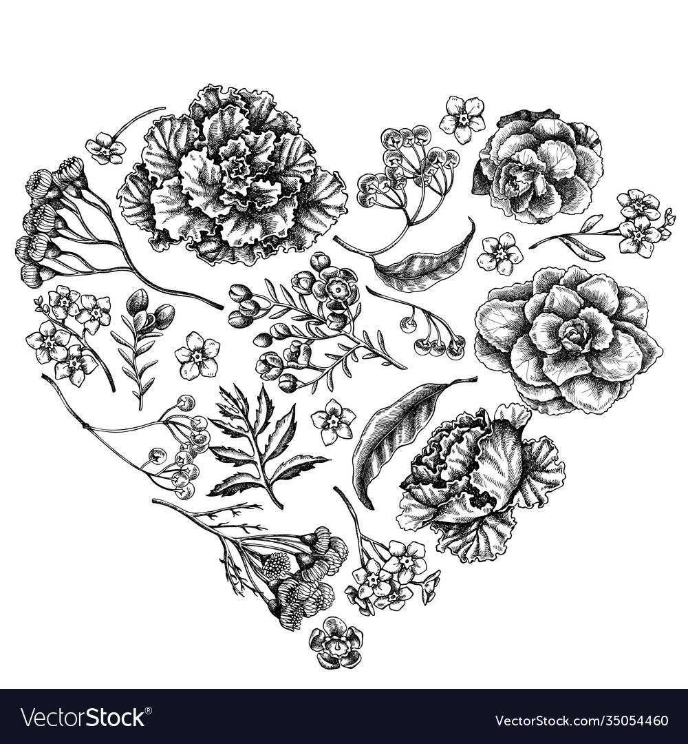 Heart floral design with black and white wax