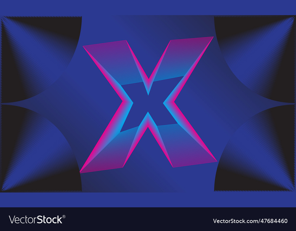 Letter x blue dark background abstract creative vector image Letter x blue dark background abstract creative