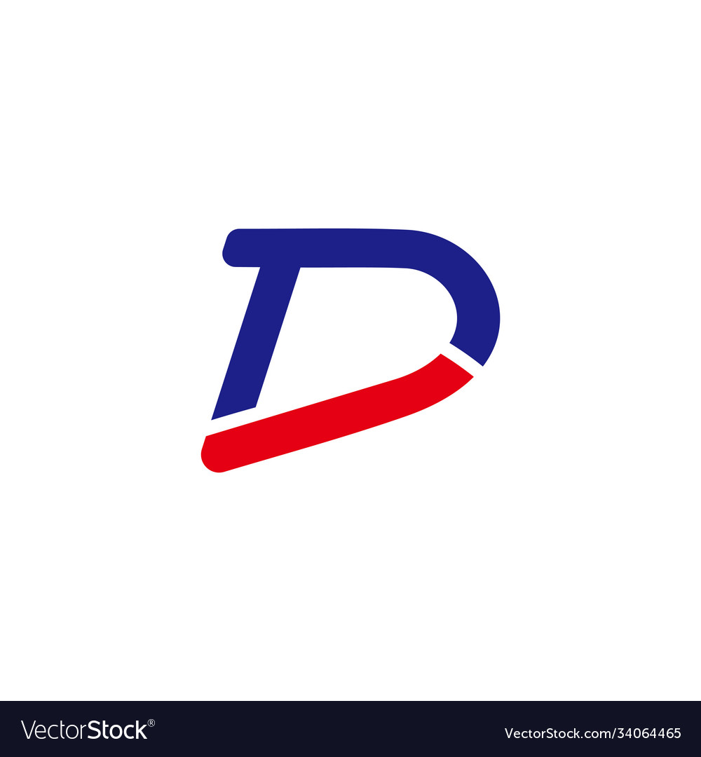 Abstract letter td simple line colorful symbol Vector Image