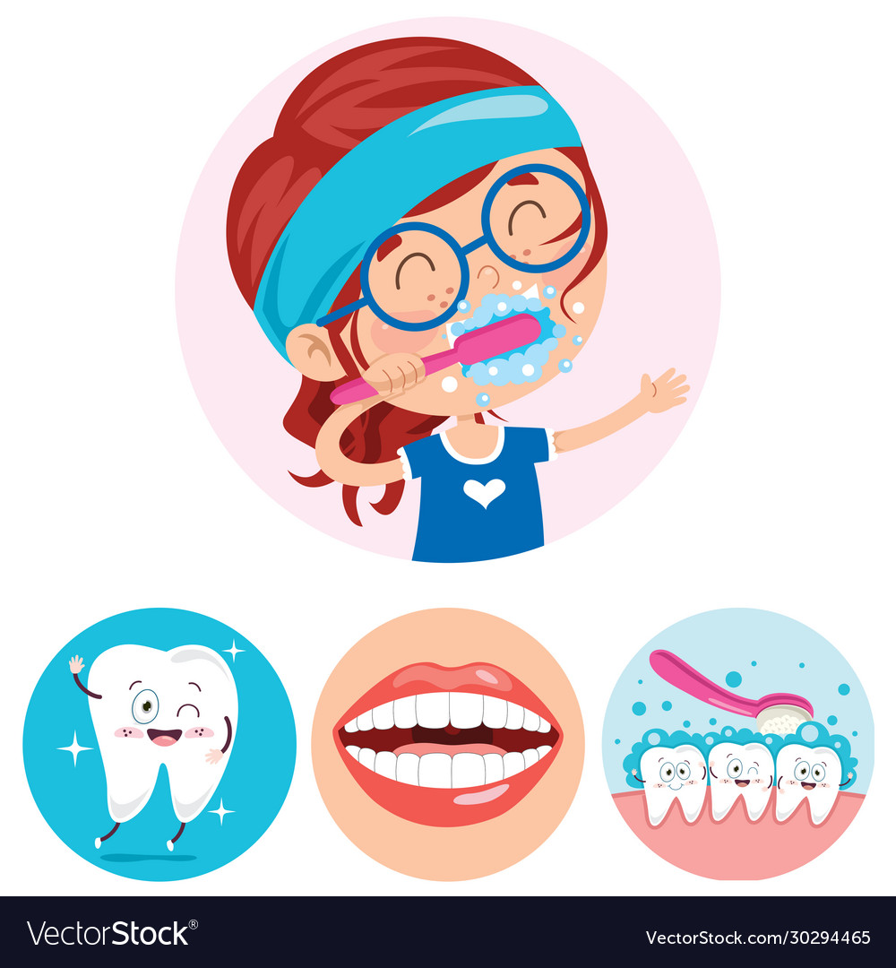 Brushing teeth concept Royalty Free Vector Image