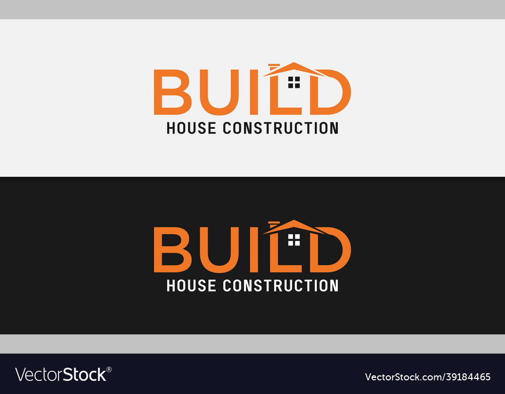 Build logotype construction with abstract house Vector Image