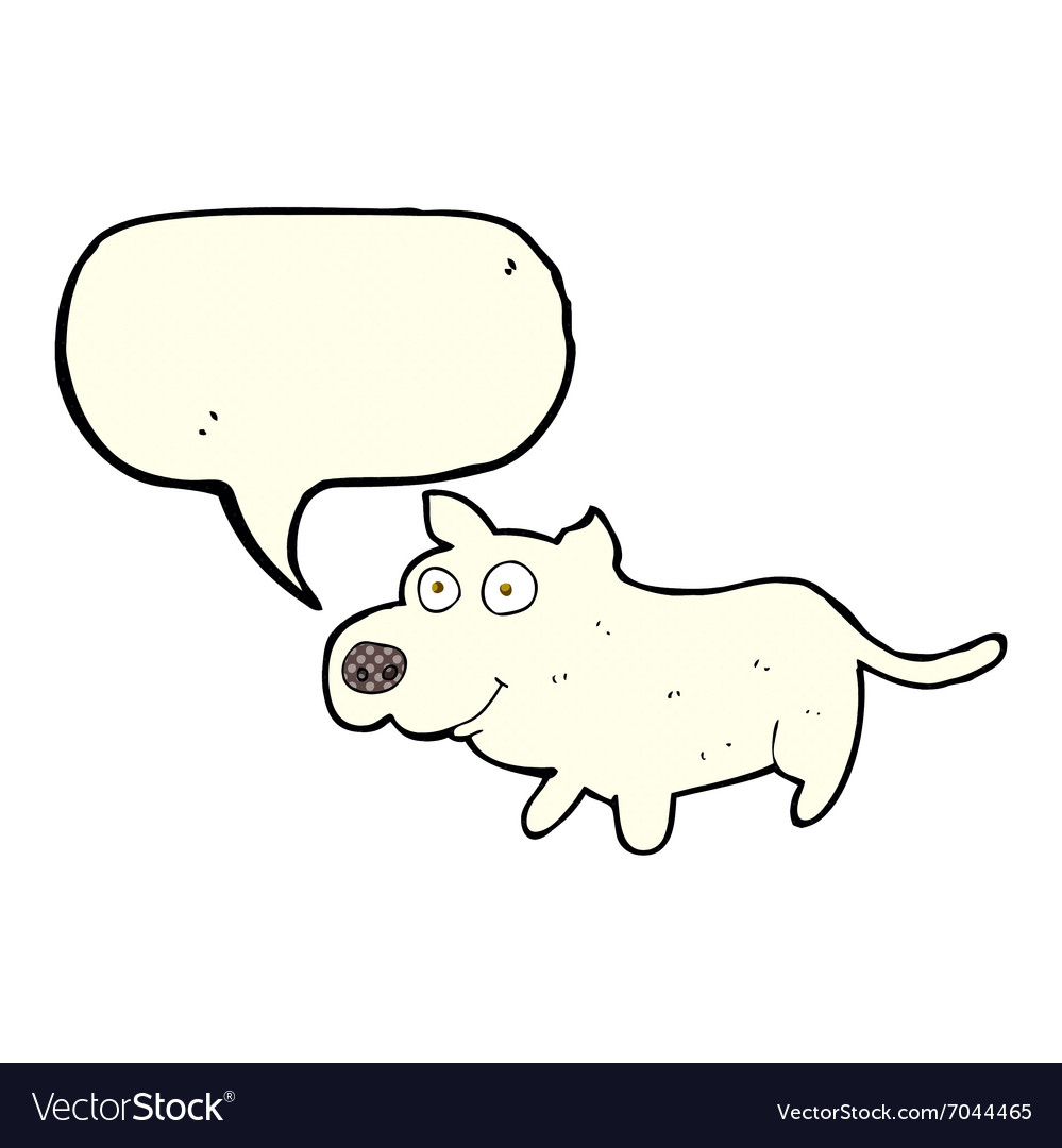 Cartoon happy little dog with speech bubble Vector Image