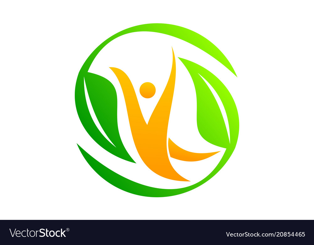 Complete wellness logo design template Royalty Free Vector