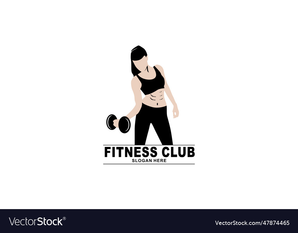 Fitness logo design template for gym Royalty Free Vector