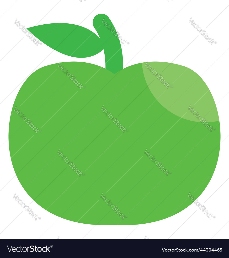 Green apple on a white background Royalty Free Vector Image